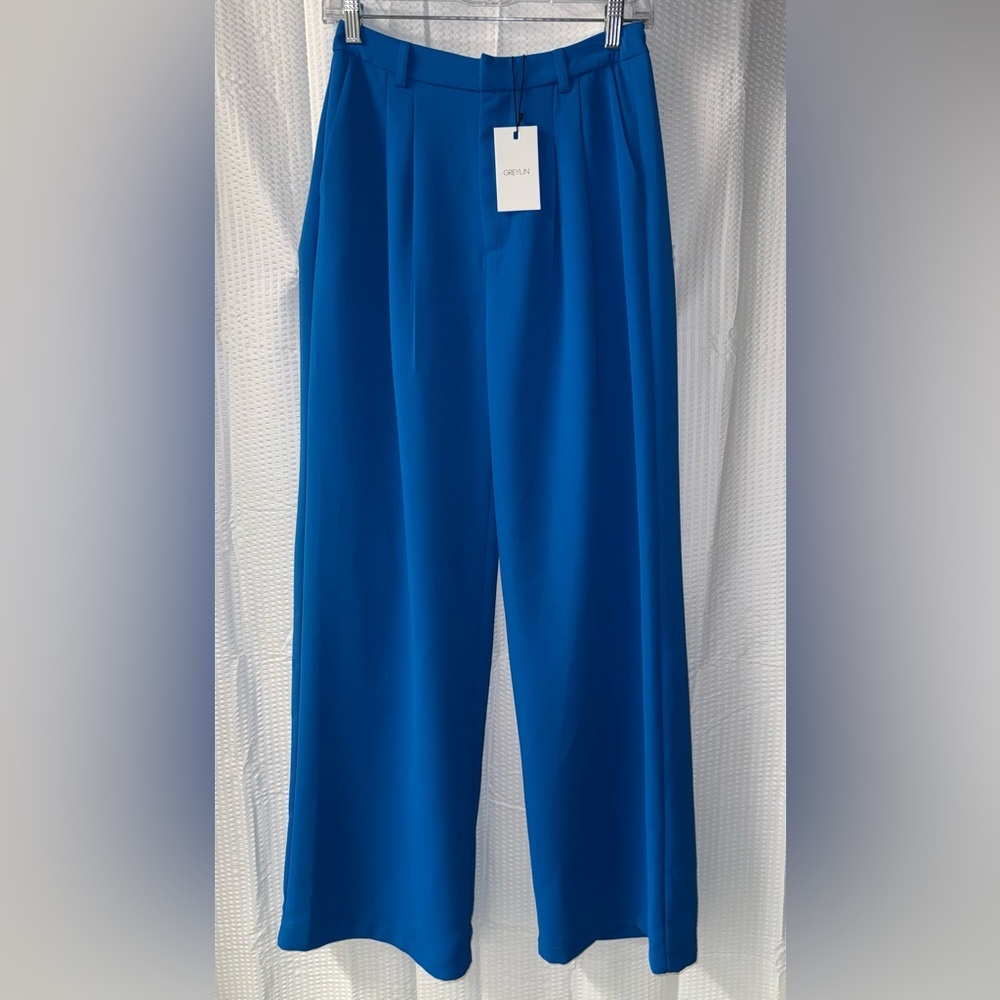 NWT Greylin Stanley Wide Leg Trouser in tranquil blue size S